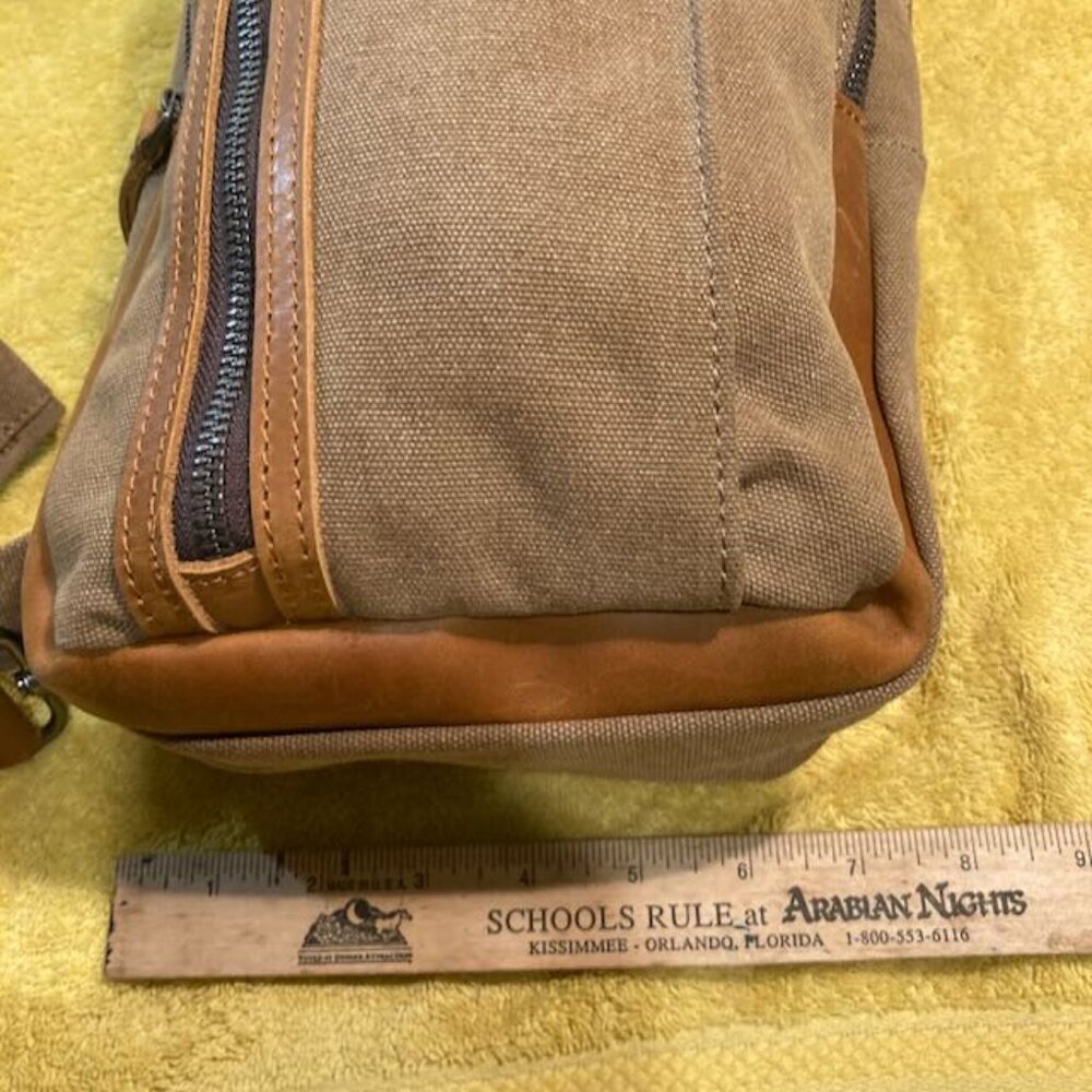 United Leather Canvas Sling Bag Brown NWOT - Picture 15 of 16